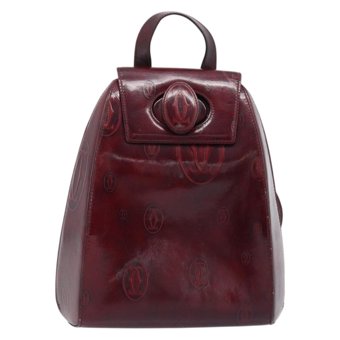 Cartier Happy Birthday Burgundy Patent Leather Handbag: Cartier Happy Birthday Burgundy Patent Leather Handbag Cartier Happy Birthday handbag in burgundy patent leather. This women's bag is made in Spain and remains in good overall condition, with noted we