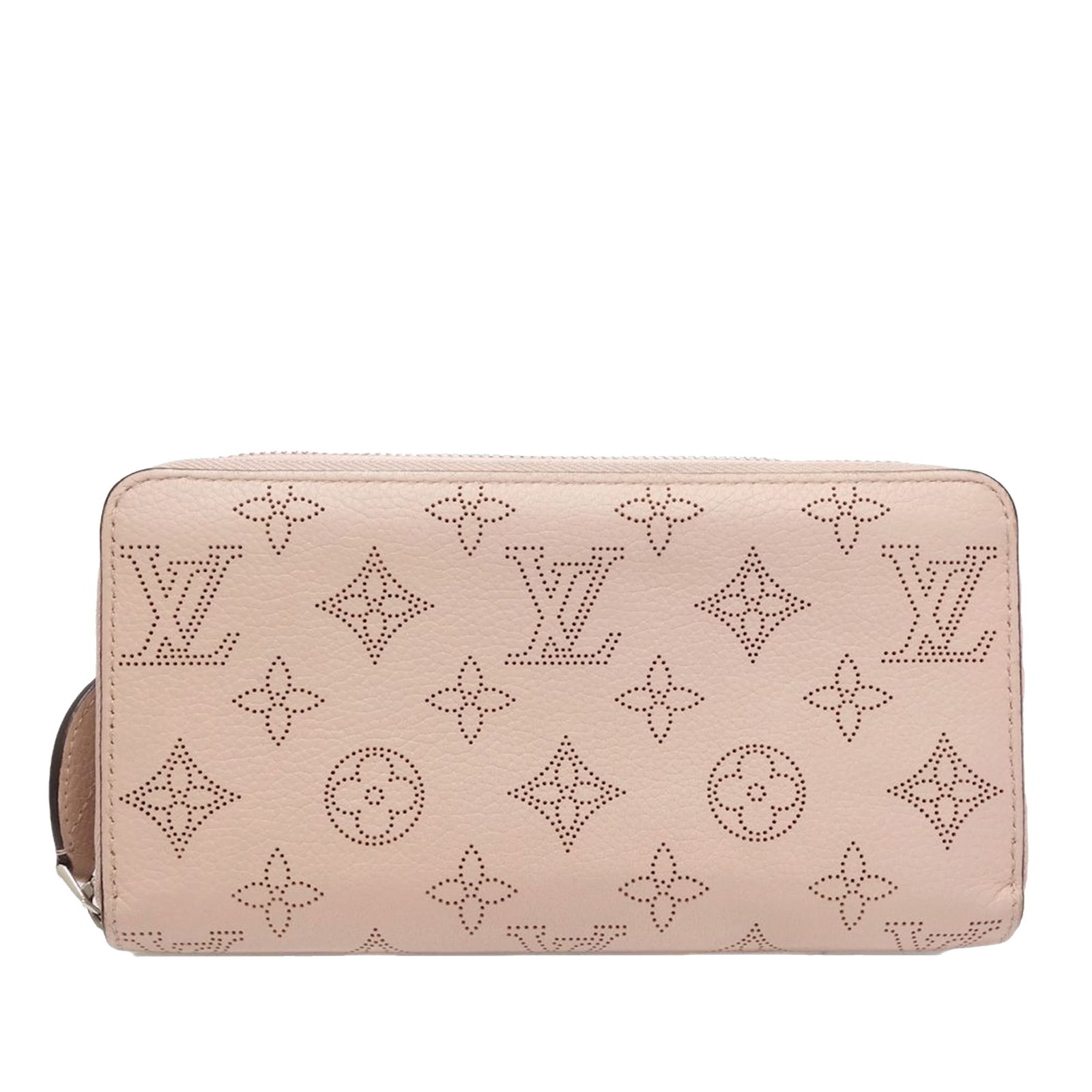 Louis Vuitton Monogram Mahina Zippy Wallet in Pink Leather: Louis Vuitton Monogram Mahina Zippy Wallet in Pink Leather Louis Vuitton Monogram Mahina Zippy Long Wallet in pink leather with a zip-around closure. The interior includes a zip compartment, slip comp