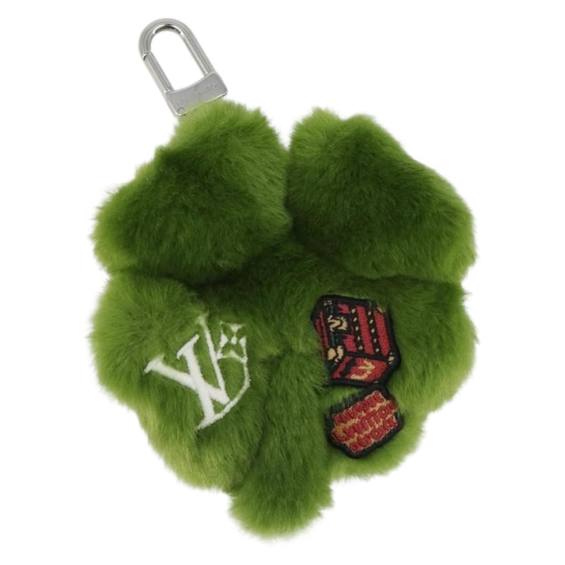 Louis Vuitton M03170 Lucky Trefoil Fur Bag Charm Green with Box (1 of 12)