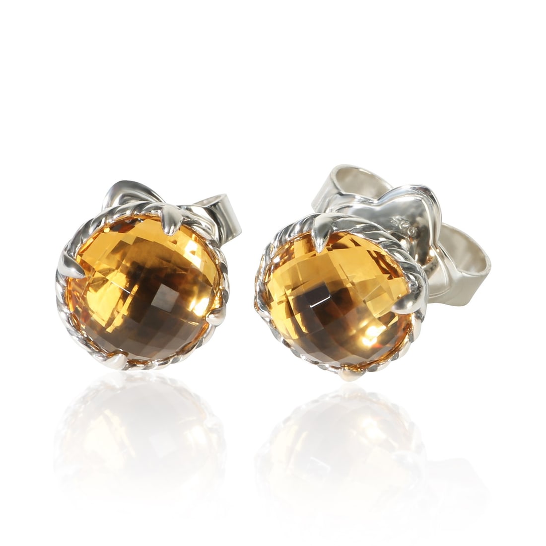 David Yurman Chatelaine Citrine Sterling Silver Earrings (1 of 3)