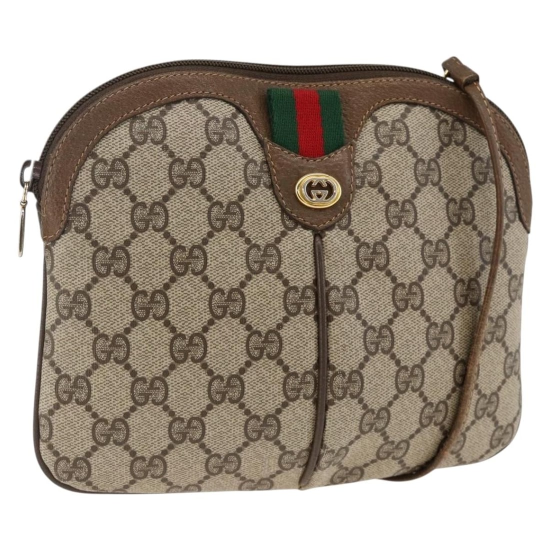 Gucci Sherry Line GG Supreme Beige Gold Shoulder Bag: Gucci Sherry Line GG Supreme Beige Gold Shoulder Bag This GUCCI GG Supreme Web Sherry Line shoulder bag features beige and gold PVC leather with GG canvas accents. Designed for women, the bag is made 