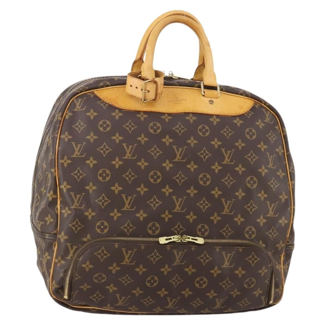 Louis Vuitton M41443 Evasion Monogram Canvas Boston Bag France: Louis Vuitton M41443 Evasion Monogram Canvas Boston Bag France Louis Vuitton Monogram Evasion Boston Bag in Monogram Canvas, made in France. This women's Boston bag comes with a name tag and powanie a