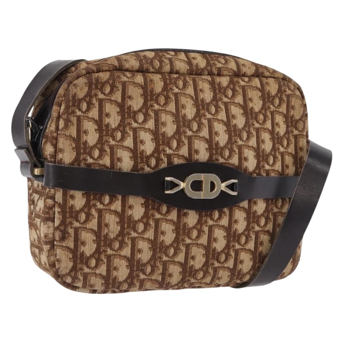 Christian Dior beige gold Trotter canvas shoulder bag France: Christian Dior beige gold Trotter canvas shoulder bag France Authentic Christian Dior shoulder bag in beige and gold Trotter canvas. This women's bag is made in France and includes only the item shown