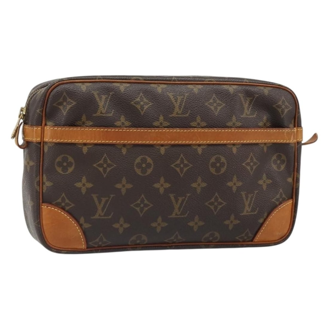 Louis Vuitton Compiegne 28 Monogram Canvas Clutch M51845: Louis Vuitton Compiegne 28 Monogram Canvas Clutch M51845 Louis Vuitton Monogram Compiegne 28 clutch bag in Monogram canvas, model M51845, made in France. This women's clutch is a heavily used piece wi