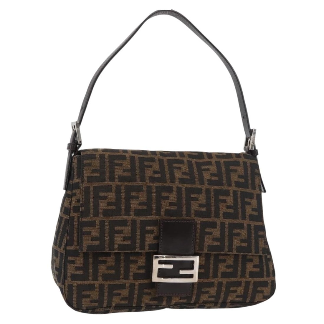 Fendi Mamma Baguette Zucca Canvas Shoulder Bag Black Brown: Fendi Mamma Baguette Zucca Canvas Shoulder Bag Black Brown Authentic Fendi Mamma Baguette shoulder bag in black and brown Zucca canvas. This women's shoulder bag includes a dust bag and is made in Ita