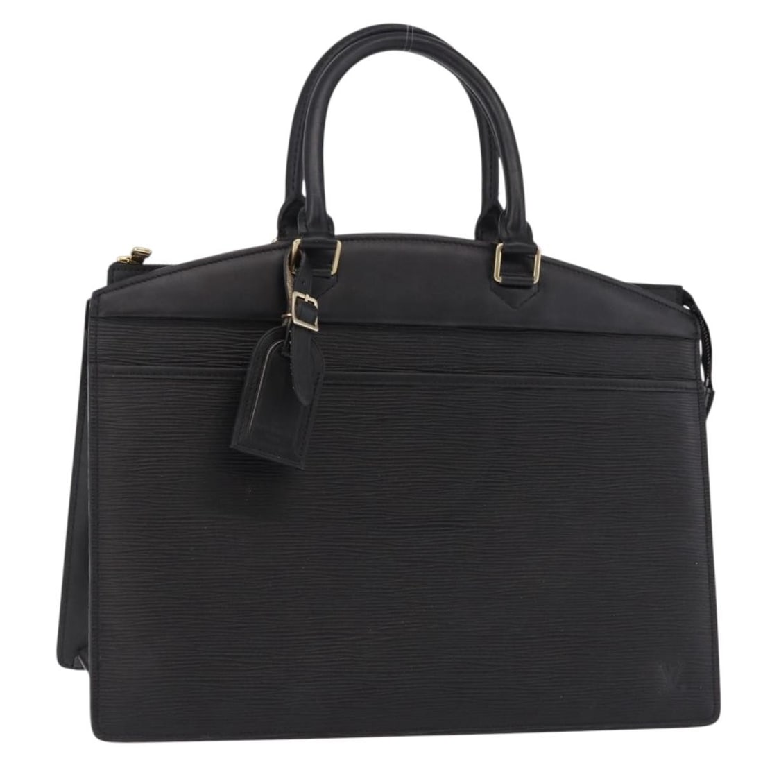 Louis Vuitton M48182 Riviera Epi Leather Handbag Black: Louis Vuitton M48182 Riviera Epi Leather Handbag Black Louis Vuitton Epi Riviera hand bag in black Epi leather, made in France. It comes with a name tag accessory and measures approximately 36 cm W x 