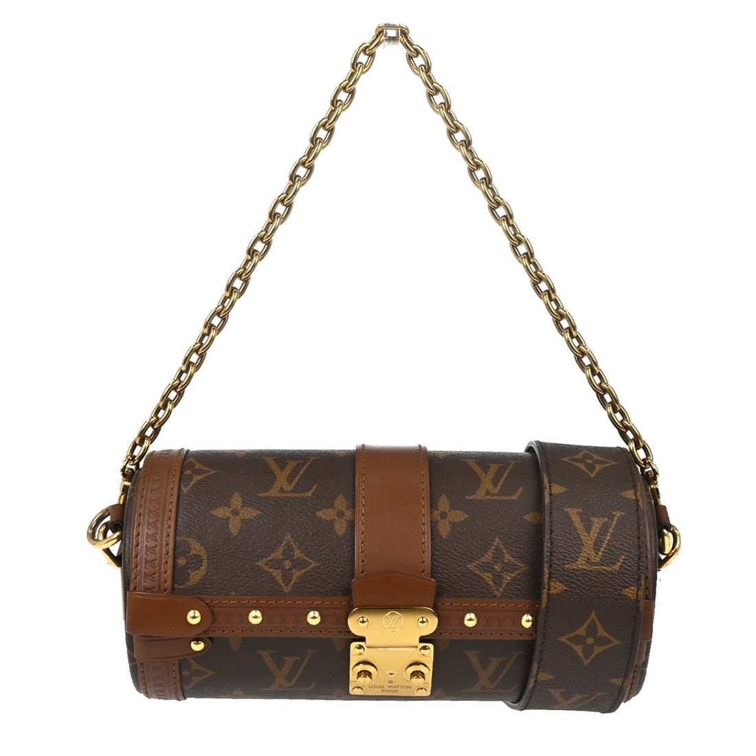 Louis Vuitton Papillon Trunk Brown Canvas Handbag: Louis Vuitton Papillon Trunk Brown Canvas Handbag Louis Vuitton Papillon Trunk in brown monogram canvas, designed for female use. It measures 20 cm x 10 cm x 9 cm and was made in Italy. The item is in