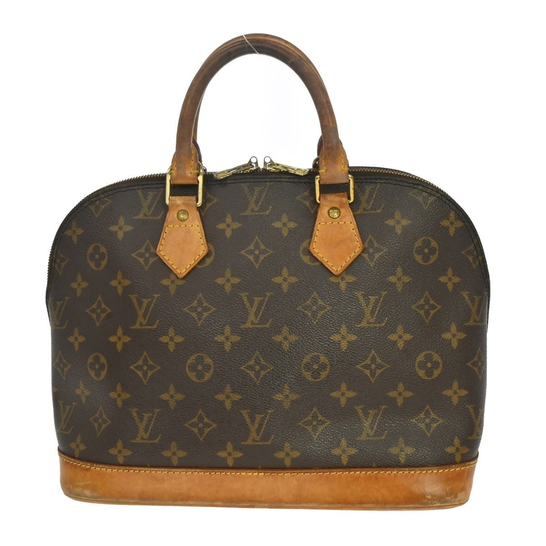 Louis Vuitton Alma M51130 Monogram Canvas Top Handle Bag: Louis Vuitton Alma M51130 Monogram Canvas Top Handle Bag Louis Vuitton Alma handbag in Monogram canvas with a zip closure and double handles. It is a vintage medium-sized bag made in France, featuring