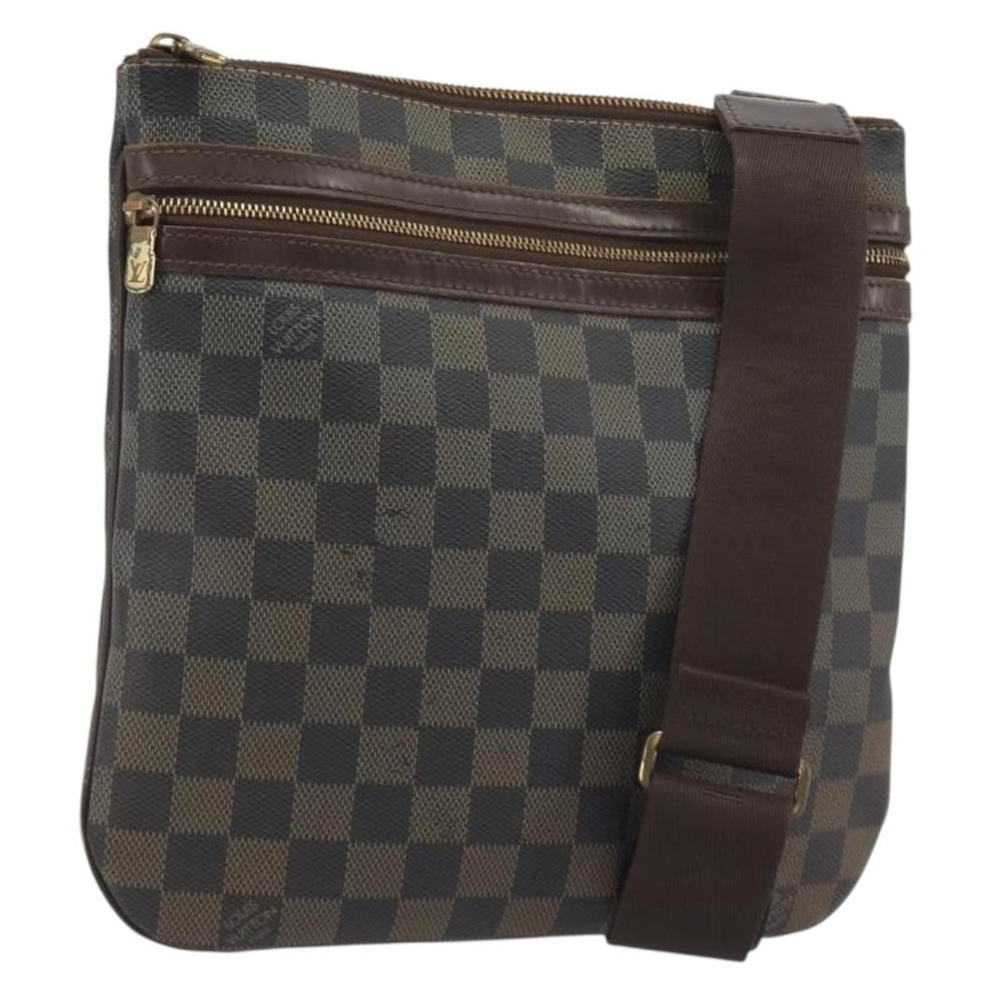 Louis Vuitton N51111 Pochette Bosphore Damier Ebene shoulder bag: Louis Vuitton N51111 Pochette Bosphore Damier Ebene shoulder bag Louis Vuitton Pochette Bosphore shoulder bag in Damier Ebene canvas. This women's bag is made in France and features an adjustable shou
