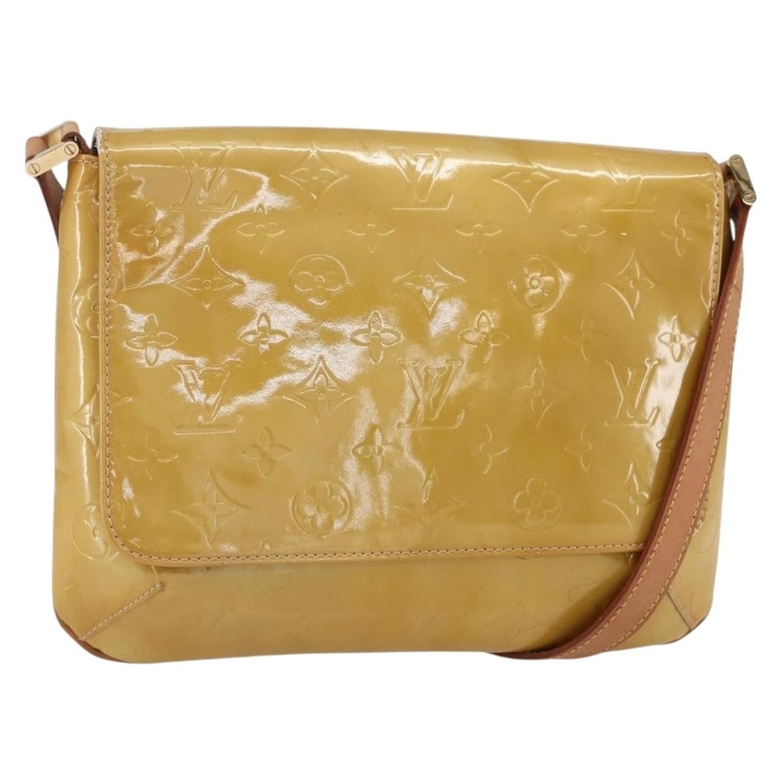 LOUIS VUITTON Monogram Vernis Thompson Street Shoulder Bag Beige M91301 Auth: LOUIS VUITTON Monogram Vernis Thompson Street Shoulder Bag Beige M91301 Auth This Louis Vuitton Monogram Vernis Thompson Street Bag in a sophisticated beige hue is a stylish shoulder bag crafted in Sp