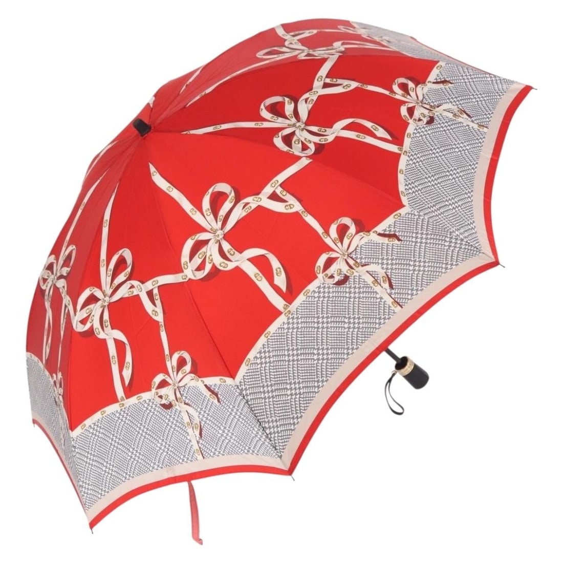 Red Gold Polyester Folding Umbrella Christian Dior Kanebo Japan (1 of 12)