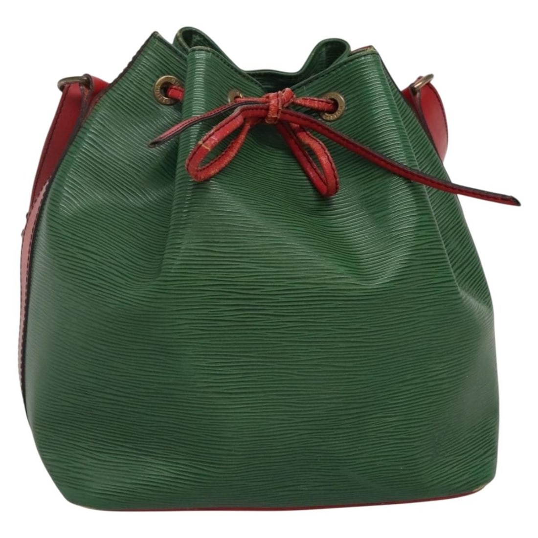 LOUIS VUITTON Epi Petit Noe Shoulder Bag Green Red M44147 Auth: LOUIS VUITTON Epi Petit Noe Shoulder Bag Green Red M44147 Auth This stylish LOUIS VUITTON Epi Petit Noe Shoulder Bag features a striking bicolor design in green and red, made from premium Epi leather.