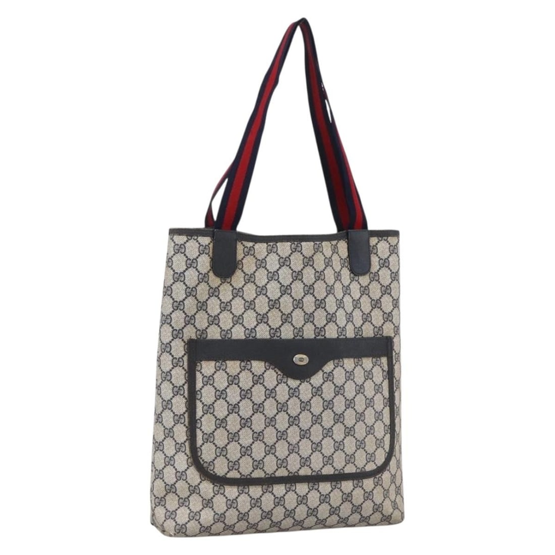 Gucci Sherry Line navy gold GG canvas tote 120 02 003: Gucci Sherry Line navy gold GG canvas tote 120 02 003 This is a GUCCI GG Supreme Sherry Line tote bag crafted from GG canvas in navy and gold tones. The bag features a spacious interior and a comforta