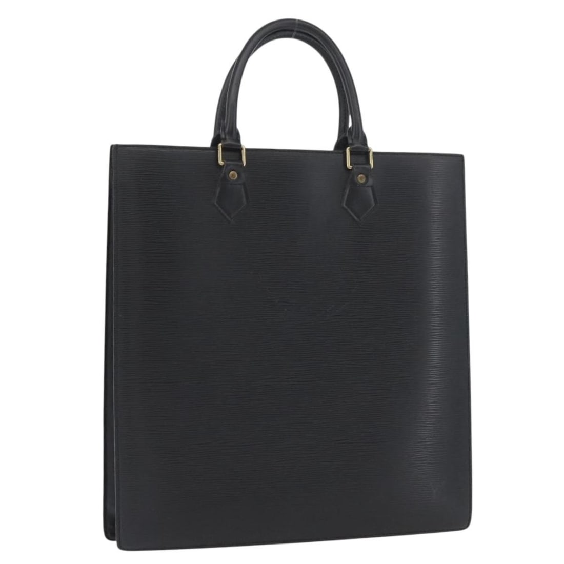 Black Epi Leather Hand Bag Louis Vuitton Sac Plat PM M58658: Black Epi Leather Hand Bag Louis Vuitton Sac Plat PM M58658 Louis Vuitton Epi Sac Plat PM hand bag in black Epi leather. Made in France, this bag is identified by product number M58658 and serial numb