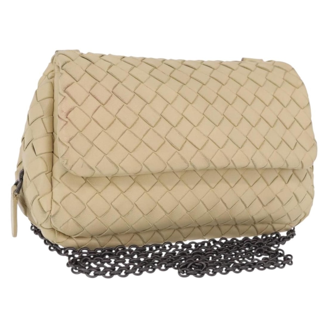 Bottega Veneta Intrecciato Beige Leather Shoulder Bag Made in Italy: Bottega Veneta Intrecciato Beige Leather Shoulder Bag Made in Italy Bottega Veneta Intrecciato chain shoulder bag in beige leather. This women's shoulder bag is made in Italy and includes only the ite