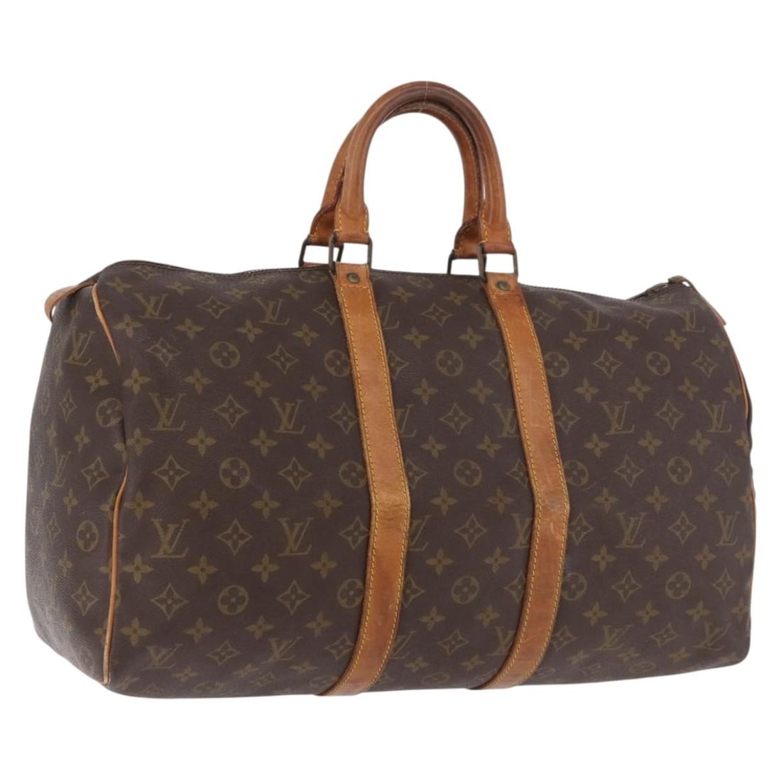 Louis Vuitton Keepall 45 Monogram Canvas Boston Bag M41428: Louis Vuitton Keepall 45 Monogram Canvas Boston Bag M41428 This Louis Vuitton Keepall 45 Boston bag is crafted in Monogram canvas and made in France. An older model, it features a CLAIR zipper and is 
