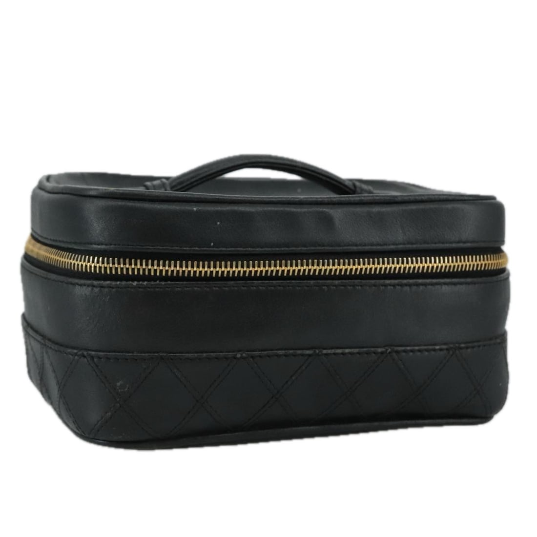 CHANEL Bicolore Leather Vanity Hand Bag Black Gold CC (1 of 18)