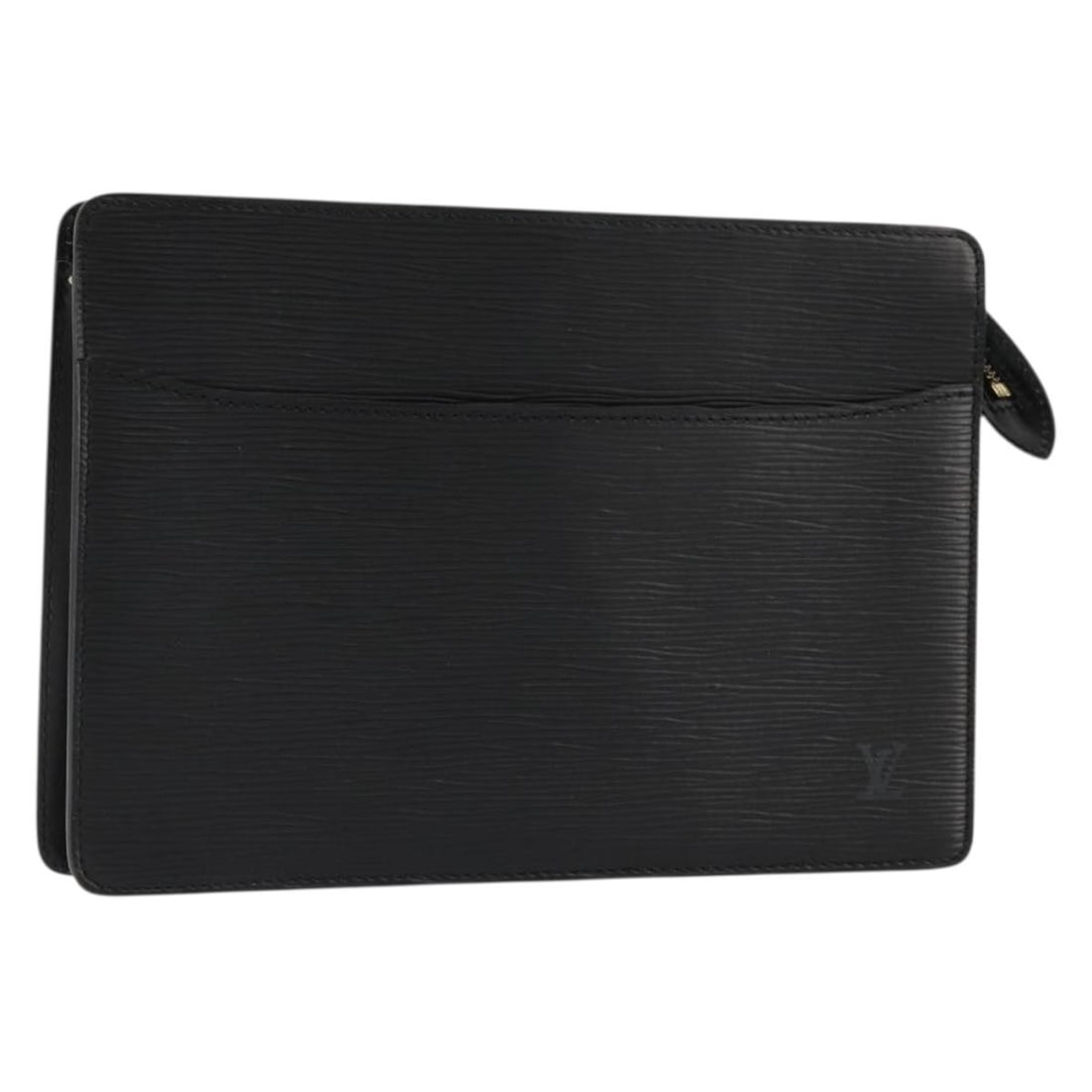 Louis Vuitton M52522 Pochette Homme Epi Leather Clutch in Black: Louis Vuitton M52522 Pochette Homme Epi Leather Clutch in Black Louis Vuitton Epi Pochette Homme clutch bag in black Epi leather. Made in France, this clutch shows reasonable wear and tear with slight