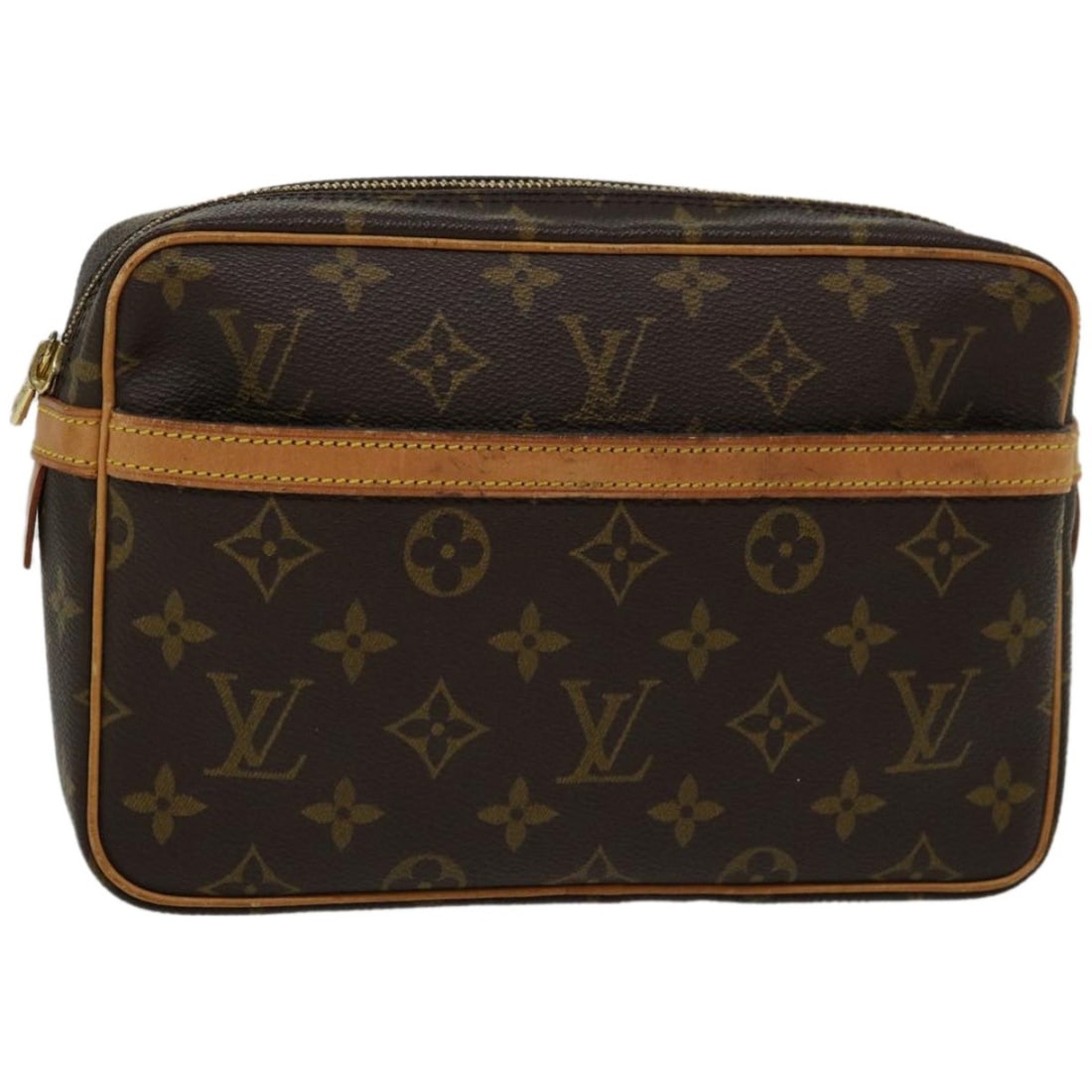 Louis Vuitton M51847 Compiegne 23 Monogram Canvas Clutch Bag: Louis Vuitton M51847 Compiegne 23 Monogram Canvas Clutch Bag Louis Vuitton Compiegne 23 clutch bag in Monogram canvas, designed for women and made in France. This pre-owned piece shows visible wear co