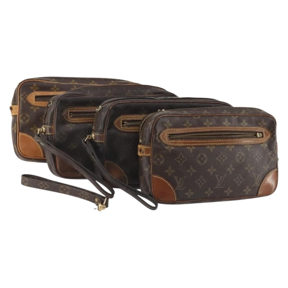 Louis Vuitton M51825 Marly Dragonne GM Monogram Canvas clutch: Louis Vuitton M51825 Marly Dragonne GM Monogram Canvas clutch Set of 4 Louis Vuitton Monogram Marly Dragonne GM clutch bags in monogram canvas. This bundle includes only the items shown in the photos;
