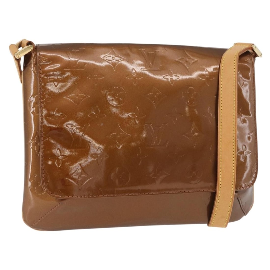 Louis Vuitton Thompson Street shoulder bag in bronze patent leather M91124: Louis Vuitton Thompson Street shoulder bag in bronze patent leather M91124 Louis Vuitton Monogram Vernis Thompson Street shoulder bag in bronze patent leather. Made in Spain, this women's bag features