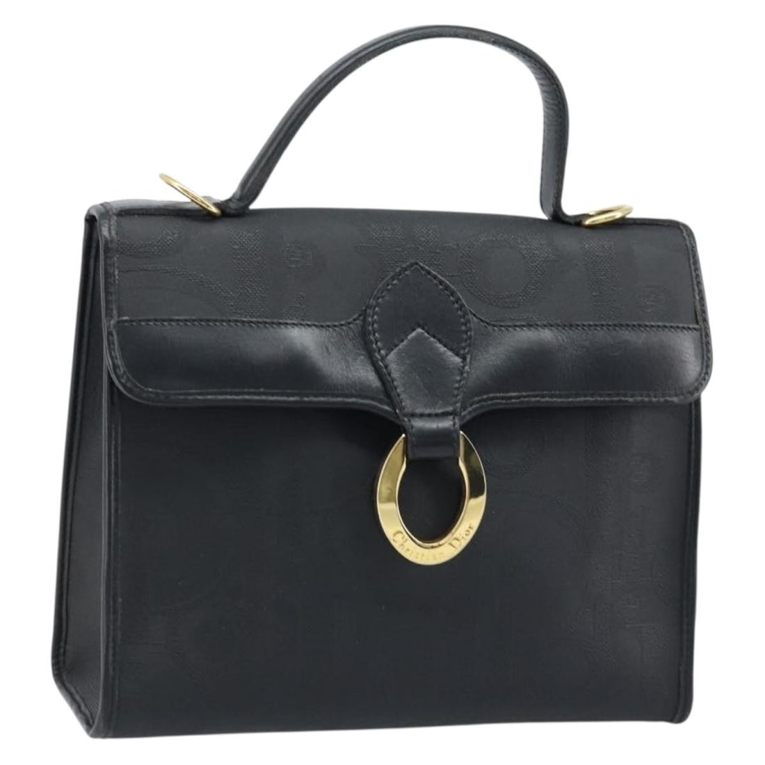 Christian Dior Trotter handbag in black and gold PVC leather: Christian Dior Trotter handbag in black and gold PVC leather Christian Dior Trotter canvas hand bag in black and gold with PVC leather trim, made in France. This women's handbag is offered without the