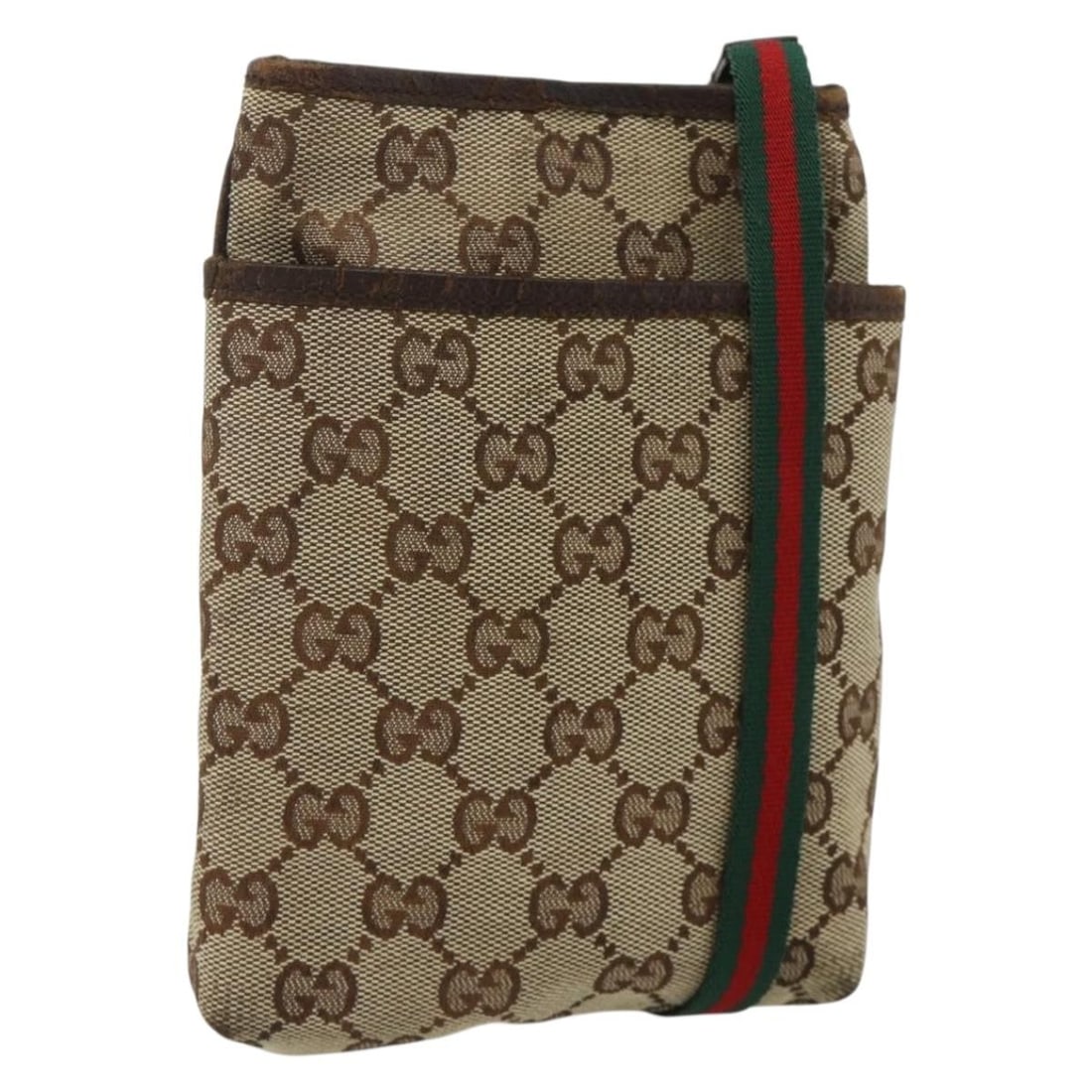 Gucci 141863 Sherry Line GG Canvas Shoulder Bag Beige Red Green: Gucci 141863 Sherry Line GG Canvas Shoulder Bag Beige Red Green Gucci shoulder bag in beige GG canvas with the Web Sherry line colors in red and green. Made in Italy, this women's bag is offered as th