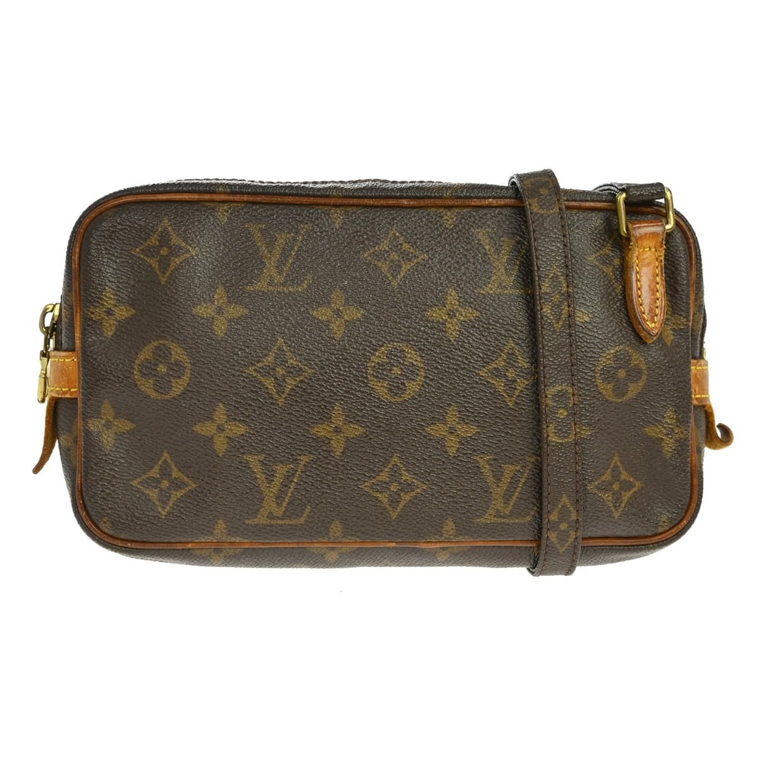 Louis Vuitton Marly Bandouliere Monogram Crossbody Bag M51828: Louis Vuitton Marly Bandouliere Monogram Crossbody Bag M51828 Vintage Louis Vuitton Marly Bandouliere shoulder bag in brown Monogram canvas with leather trim and a zip closure. This women's crossbody 