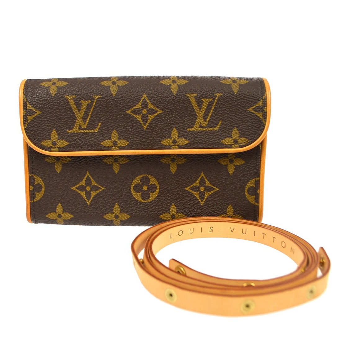 Louis Vuitton Pochette Florentine Monogram Canvas Belt Bag Size S: Louis Vuitton Pochette Florentine Monogram Canvas Belt Bag Size S Louis Vuitton Pochette Florentine bum bag in brown Monogram canvas with leather trim and an adjustable leather belt. This small waist 