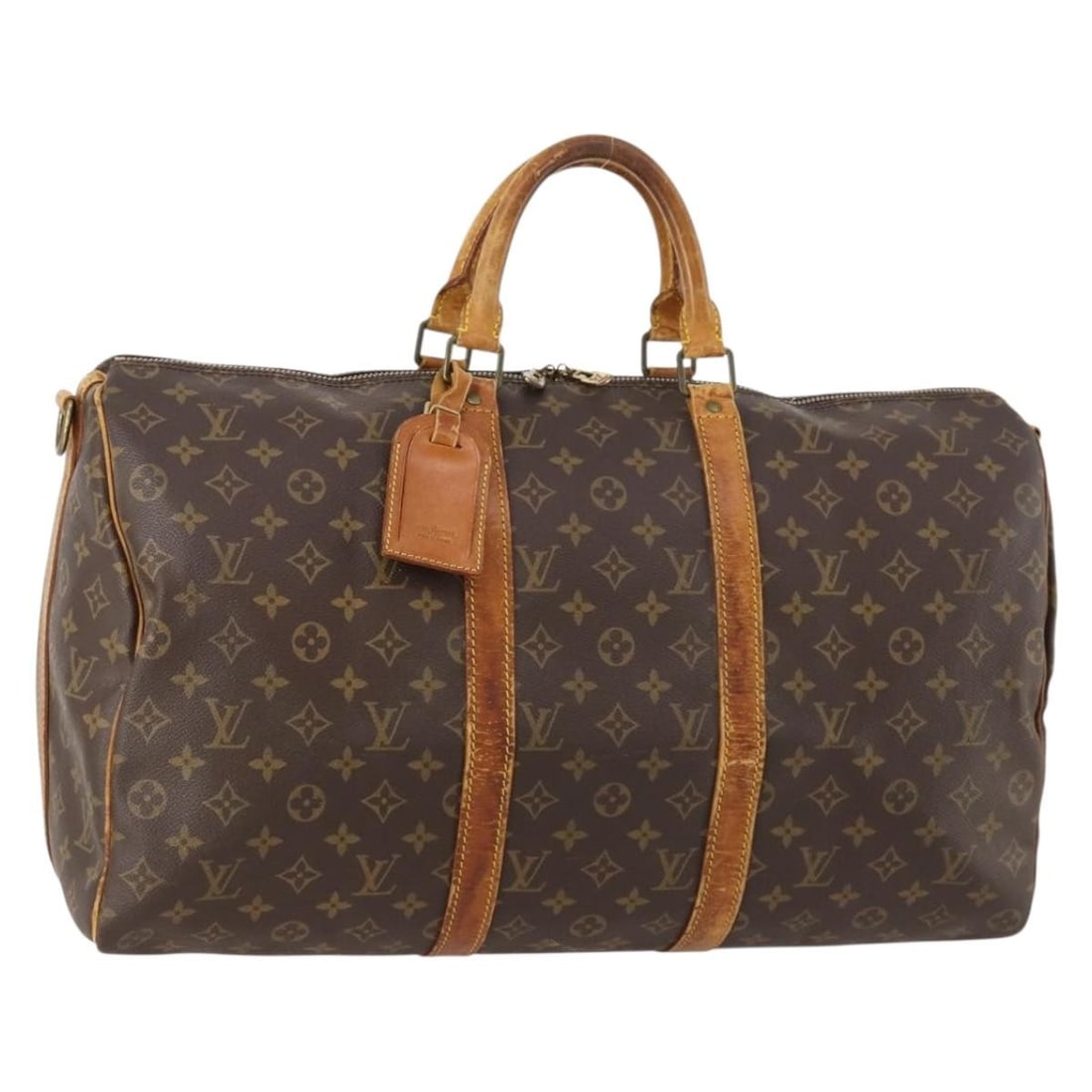 Louis Vuitton M41416 Keepall 50 Monogram Canvas Boston Bag: Louis Vuitton M41416 Keepall 50 Monogram Canvas Boston Bag Louis Vuitton Keepall Bandouliere 50 Boston bag in Monogram canvas, made in France. This women's travel bag includes a name tag and is marked