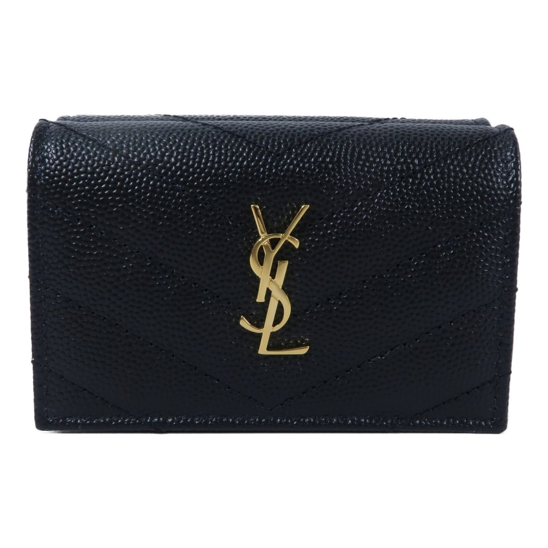 Saint Laurent Cassandre Origami Tiny Wallet 668274 black calfskin (1 of 13)