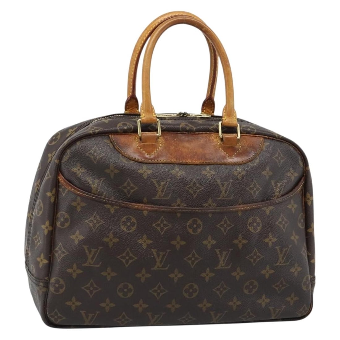 Louis Vuitton M47270 Deauville Monogram Canvas Handbag: Louis Vuitton M47270 Deauville Monogram Canvas Handbag Louis Vuitton Deauville handbag in Monogram canvas, model M47270, made in France. This women's handbag is a heavily used piece with notable wear 
