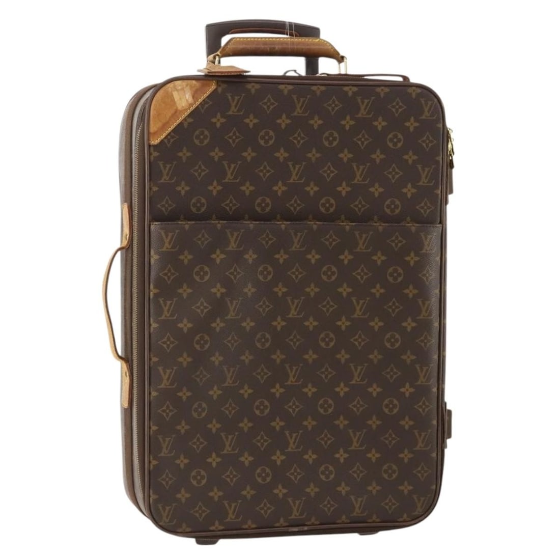Louis Vuitton Pegas 55 Monogram Canvas Suitcase M23294 France: Louis Vuitton Pegas 55 Monogram Canvas Suitcase M23294 France Louis Vuitton Pegas 55 suitcase in Monogram Canvas with a name tag included. This heavily used piece shows visible wear throughout, includ