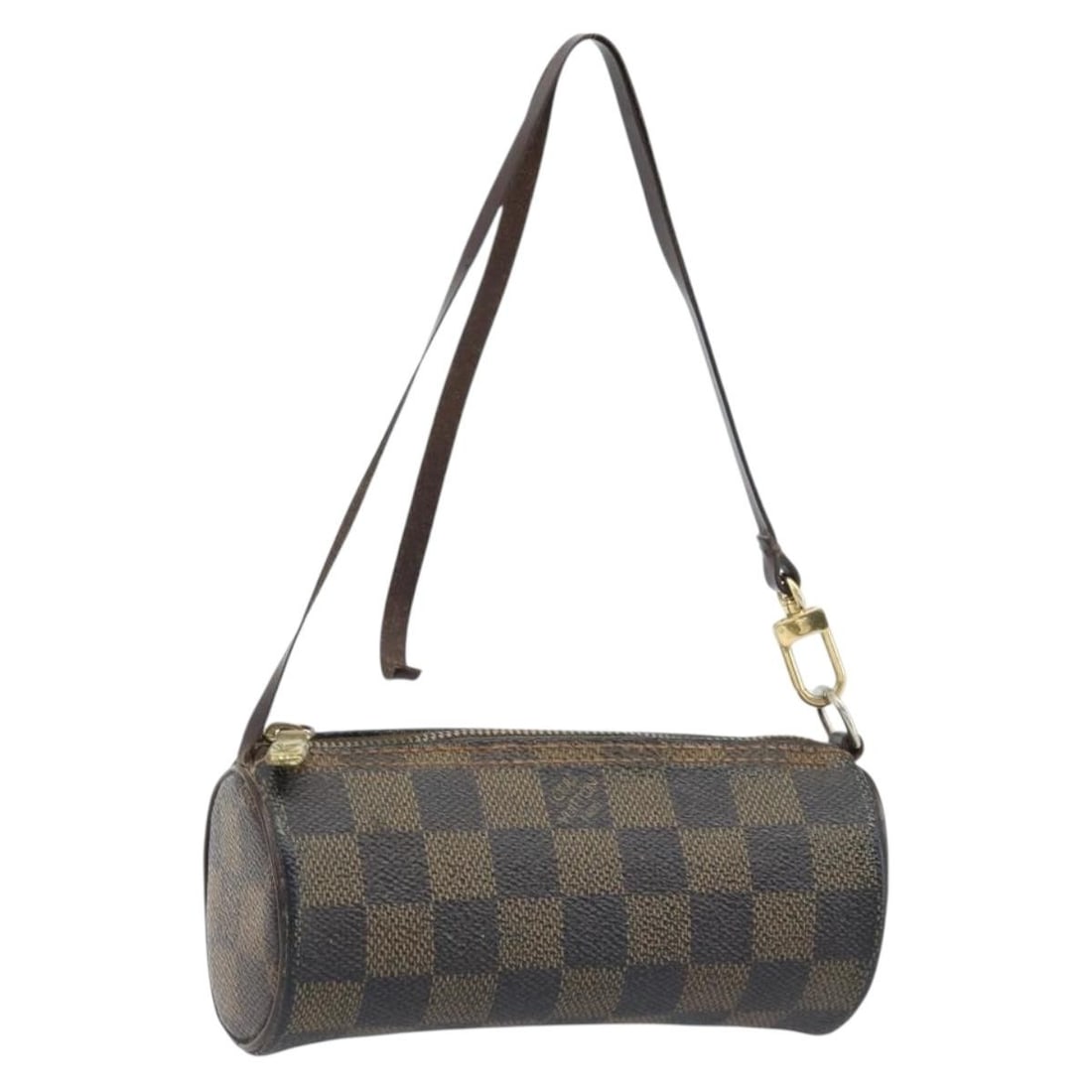 Damier Ebene Canvas Papillon Pouch by Louis Vuitton France: Damier Ebene Canvas Papillon Pouch by Louis Vuitton France This is a Louis Vuitton Damier Ebene Papillon pouch crafted from Damier Ebene canvas. The pouch is designed for women and features a compact 