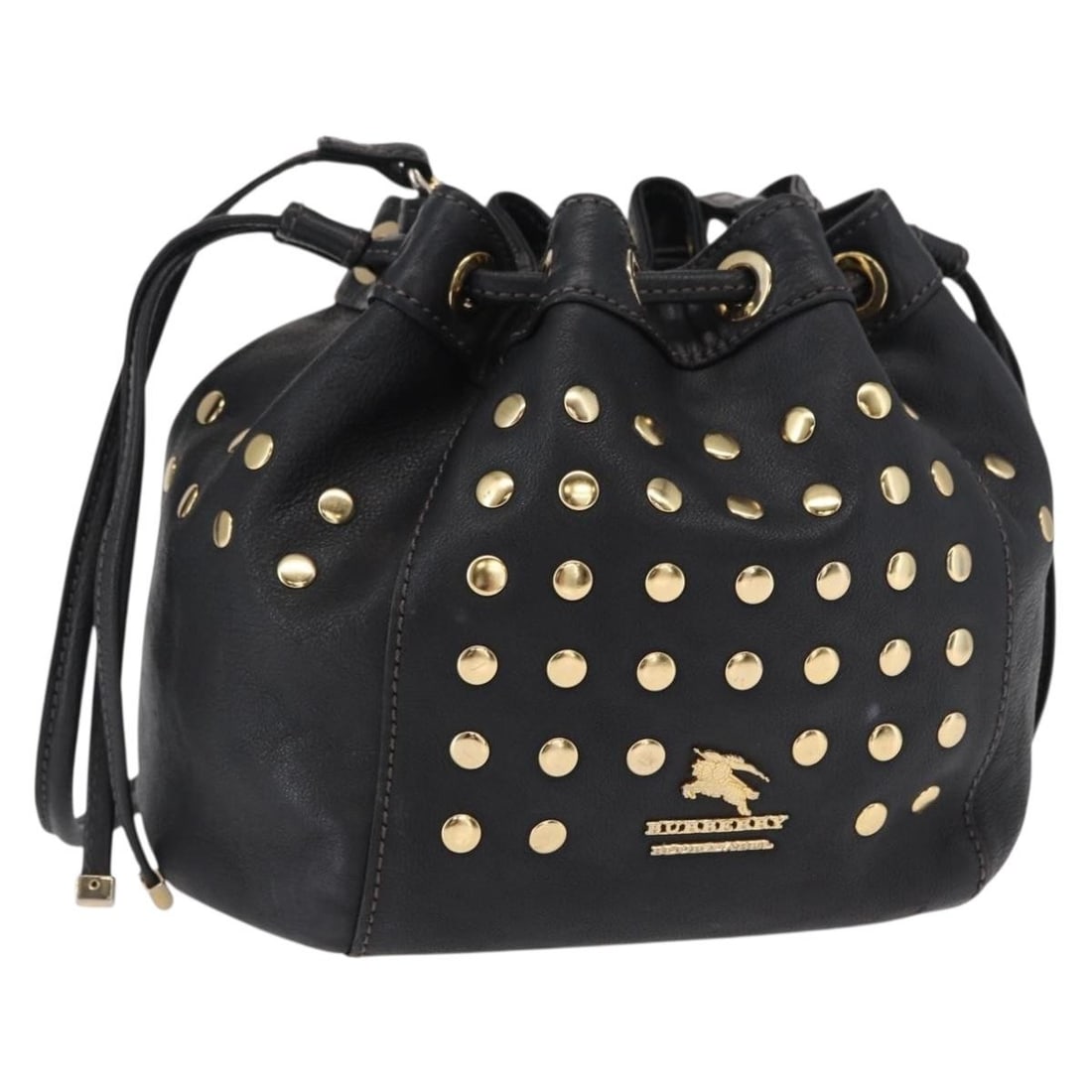 BURBERRY Blue Label Leather Shoulder Bag Black Gold Tone: BURBERRY Blue Label Leather Shoulder Bag Black Gold Tone Burberry Blue Label shoulder bag in black leather with gold-tone detailing. Made in Japan, this women's bag includes a shoulder strap and is of