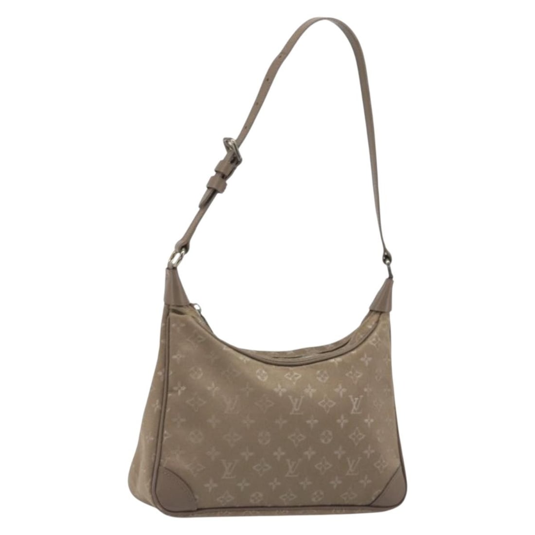 Louis Vuitton M92143 Little Boulogne Beige Monogram Satin Handbag: Louis Vuitton M92143 Little Boulogne Beige Monogram Satin Handbag Louis Vuitton Little Boulogne hand bag in beige satin and Monogram canvas, made in France. The item is identified with product no. M92