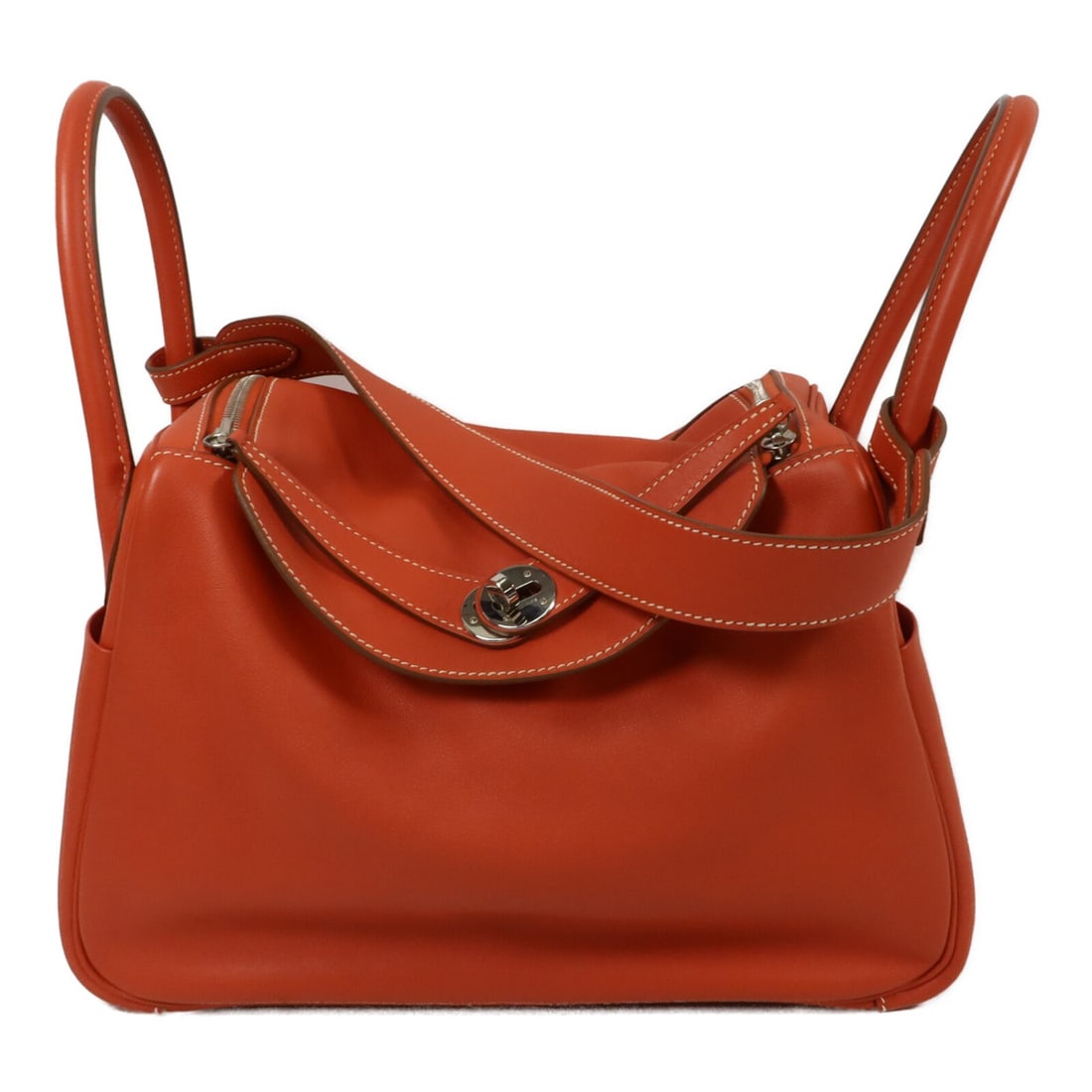 Hermes Lindy 30 Swift Calfskin 2way Shoulder Bag Sanguine PHW: Hermes Lindy 30 Swift Calfskin 2way Shoulder Bag Sanguine PHW Hermes Lindy 30 2-way shoulder bag in Sanguine Swift leather with palladium-tone hardware. Made in France, this women's bag features an or