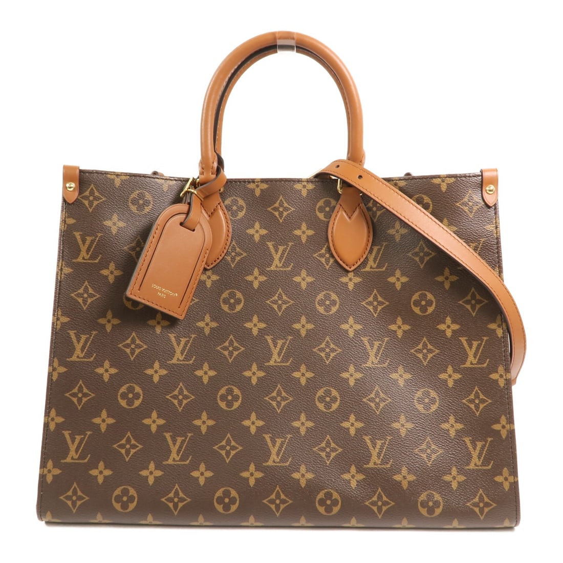 Louis Vuitton OnTheGo Organizer Monogram Shoulder Bag M14235 Brown: Louis Vuitton OnTheGo Organizer Monogram Shoulder Bag M14235 Brown Louis Vuitton OnTheGo Organizer shoulder bag in brown, made from Monogram x PVC coated canvas. It features a brown exterior, one insi