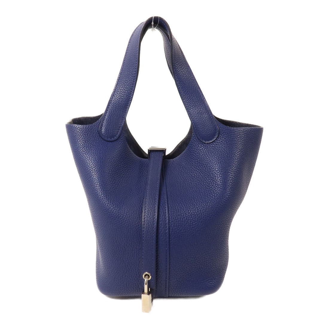 Hermes Picotin PM Taurillon Clemence Bleu Saphir Tote Bag PHW: Hermes Picotin PM Taurillon Clemence Bleu Saphir Tote Bag PHW Hermes Picotin PM tote bag in Bleu Saphir Taurillon Clemence leather with palladium-tone hardware. Made in France, this women's tote inclu