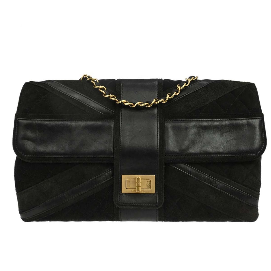 CHANEL Mademoiselle Lock Quilted Suede Shoulder Bag Black: CHANEL Mademoiselle Lock Quilted Suede Shoulder Bag Black Chanel Mademoiselle Lock shoulder bag in black suede with a quilted finish and gold-color hardware. This medium shoulder bag features black sh