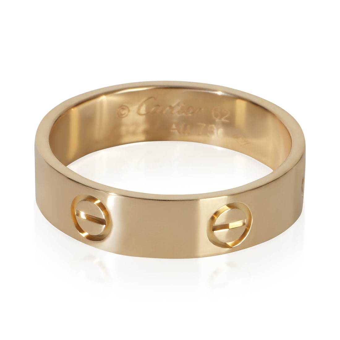 Cartier Love 18k Yellow Gold Men's Ring Size 10: Cartier Love 18k Yellow Gold Men's Ring Size 10 Pre-owned Cartier Love ring crafted in yellow gold with a clean, stone-free design. This men's ring comes from the Love collection and is offered withou