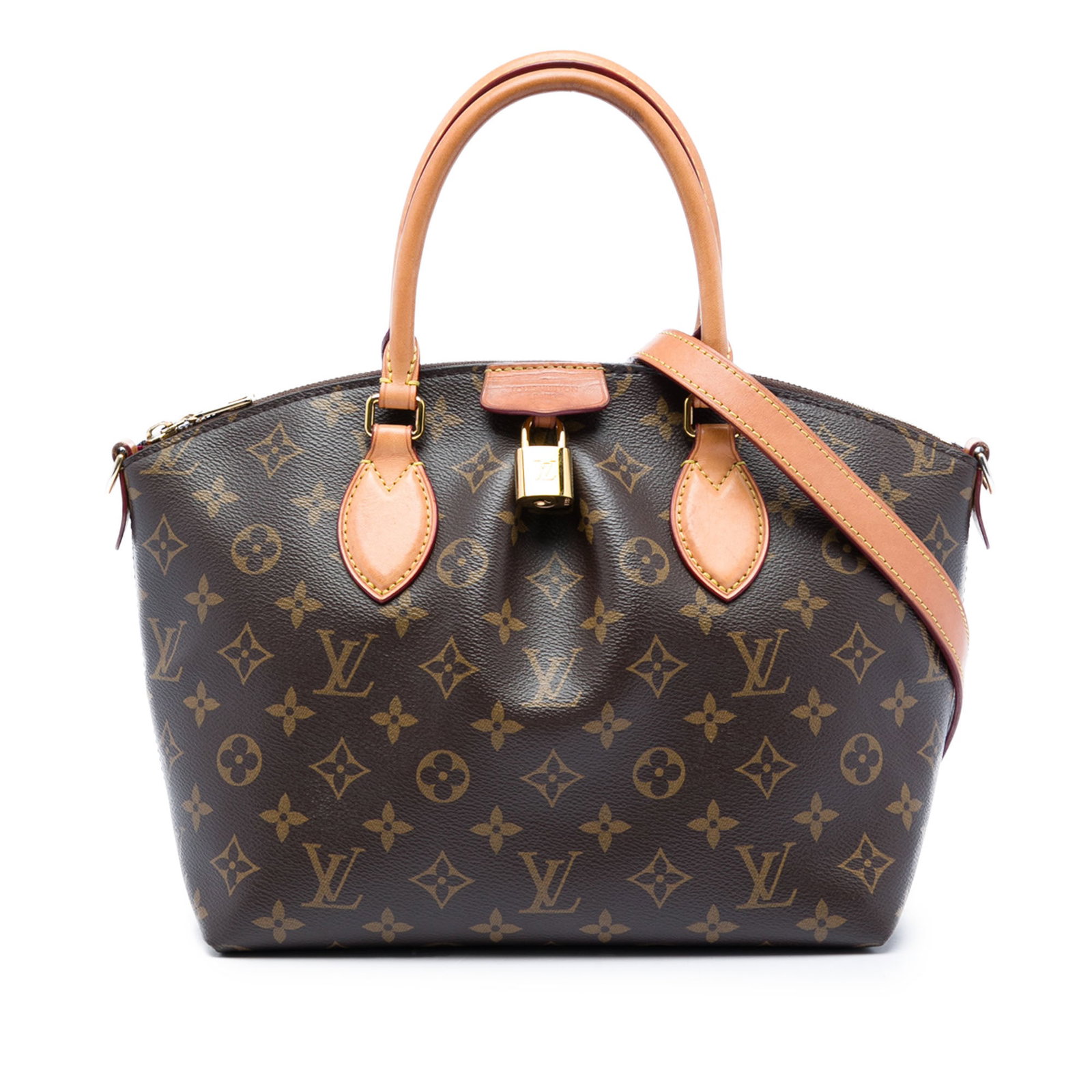 Louis Vuitton Boetie PM Monogram Canvas Shoulder Bag: Louis Vuitton Boetie PM Monogram Canvas Shoulder Bag Louis Vuitton Monogram Boetie PM handbag crafted with a monogram canvas body, rolled vachetta leather handles, and a detachable flat vachetta leath