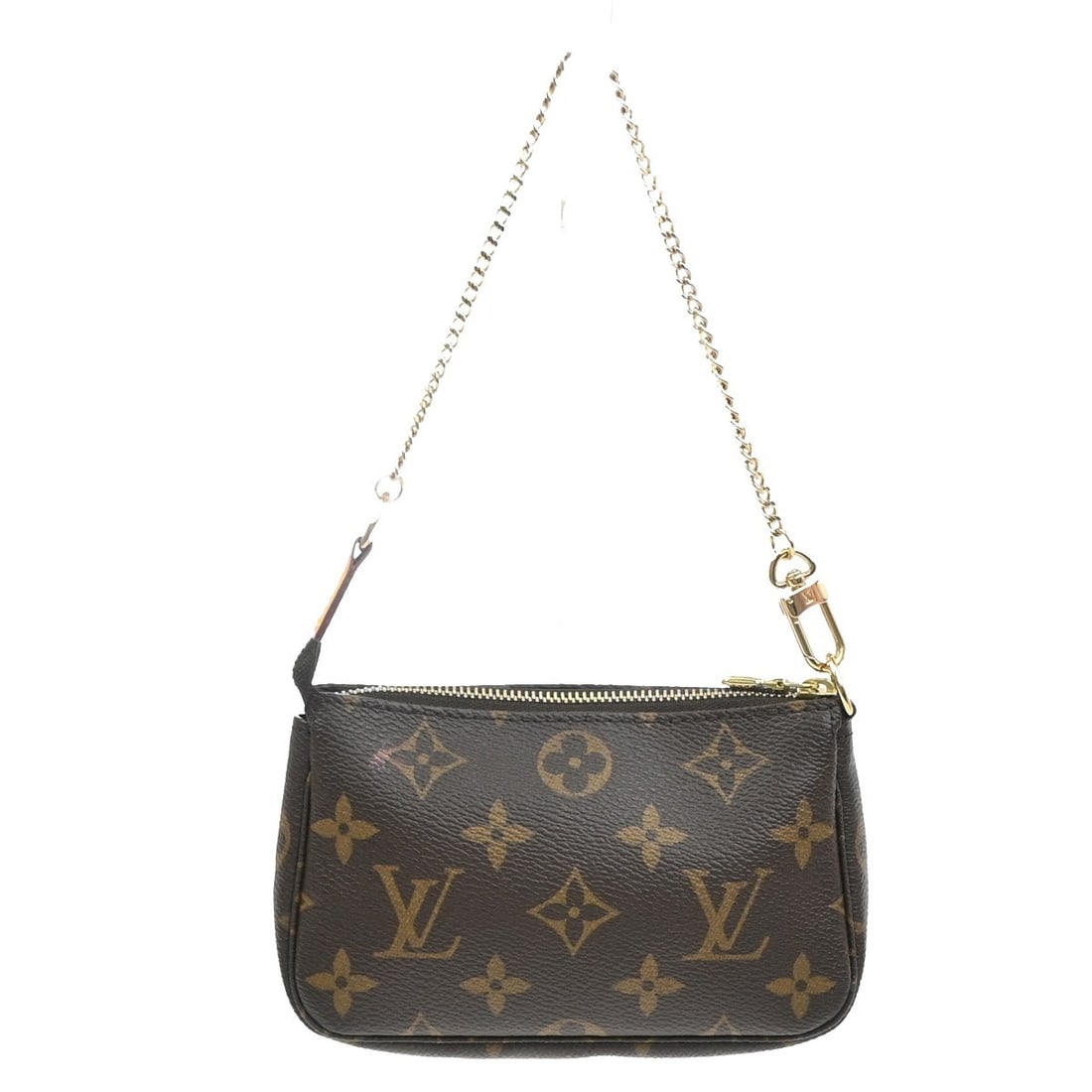 Louis Vuitton Mini Pochette Accessoires Leather Brown: Louis Vuitton Mini Pochette Accessoires Leather Brown This Louis Vuitton Mini Pochette Accessoires features a classic brown leather exterior and is designed for unisex use. Crafted in France, it is pr