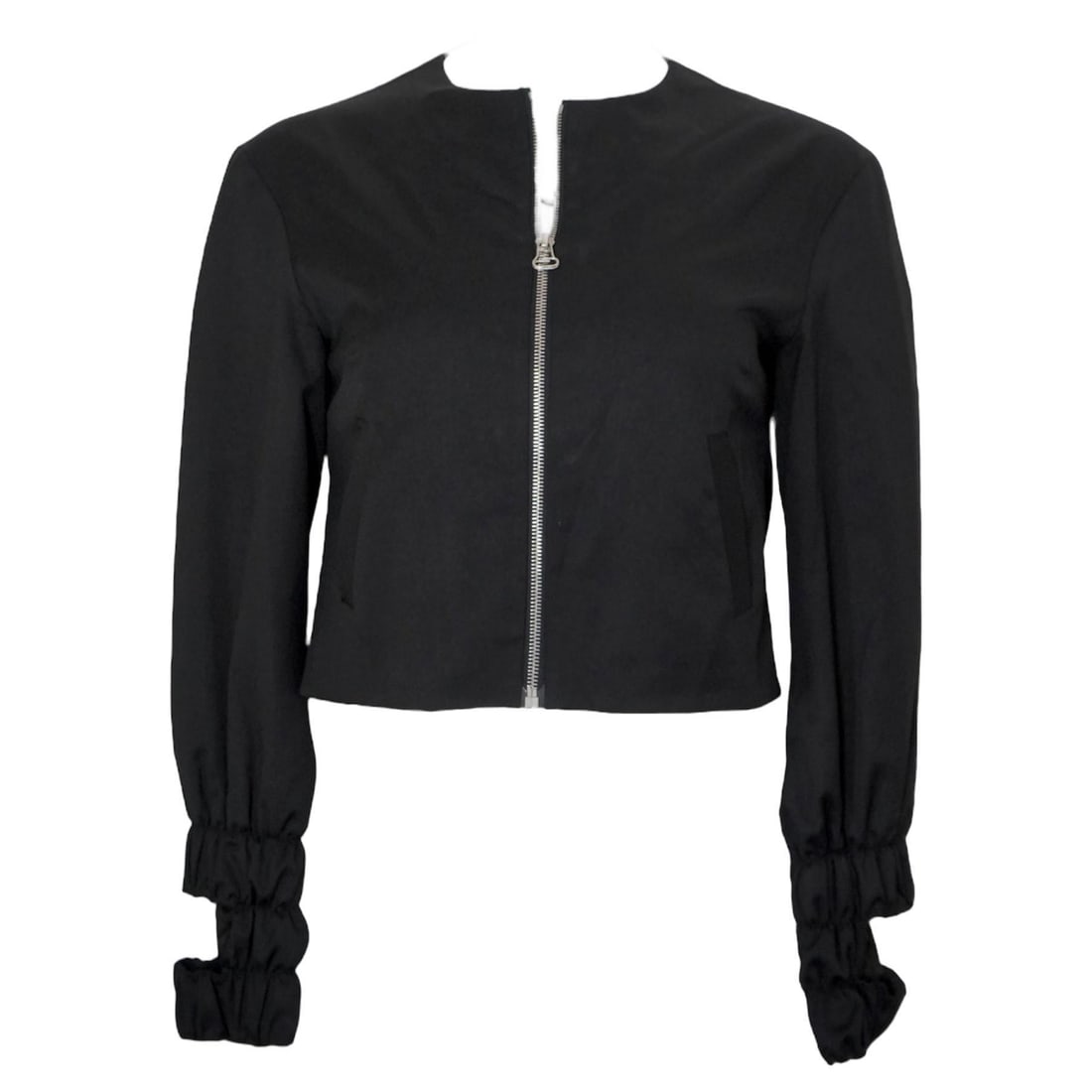 J W Anderson cropped black wool bolero jacket with front zip (1 of 11)