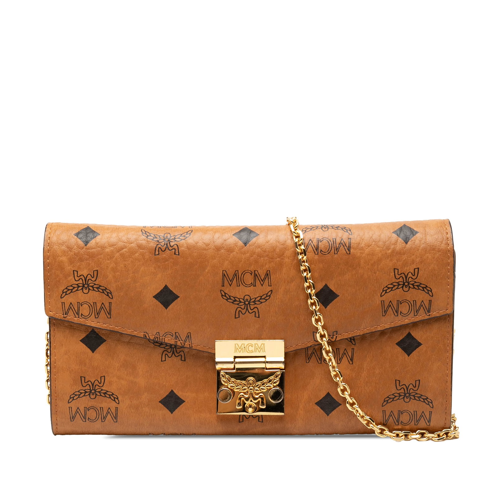 MCM Patricia Wallet on Chain in Brown Visetos Canvas (1 of 6)