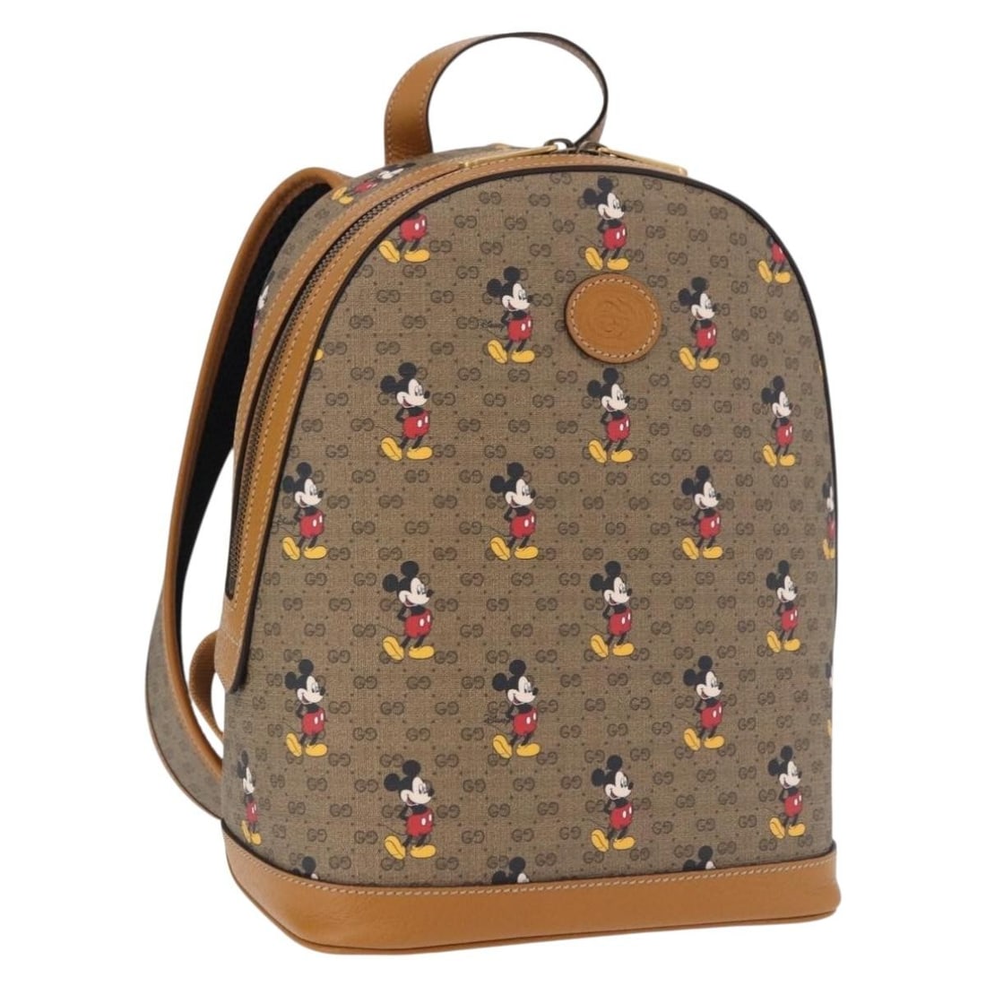 Gucci 552884 Disney Micro GG Supreme PVC Leather Backpack Beige Gold: Gucci 552884 Disney Micro GG Supreme PVC Leather Backpack Beige Gold Gucci Disney Micro GG Supreme backpack in beige and gold, crafted from PVC leather with Micro Small GG canvas. This women's backpac