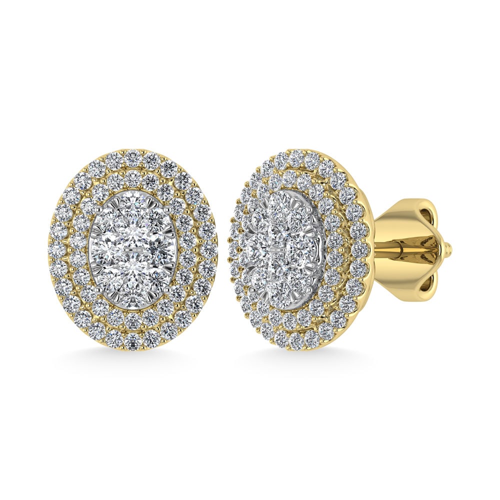 Diamond 7/8 Ct.Tw. Fashion Earrings in 14K Yellow Gold: Diamond 7/8 Ct.Tw. Fashion Earrings in 14K Yellow Gold 14k Yellow Gold Stone Color: G-h Stone Clarity: I1 This item may take 2-5 weeks for shipping. PLEASE NOTE: Framed, Large, or heavy items do not h
