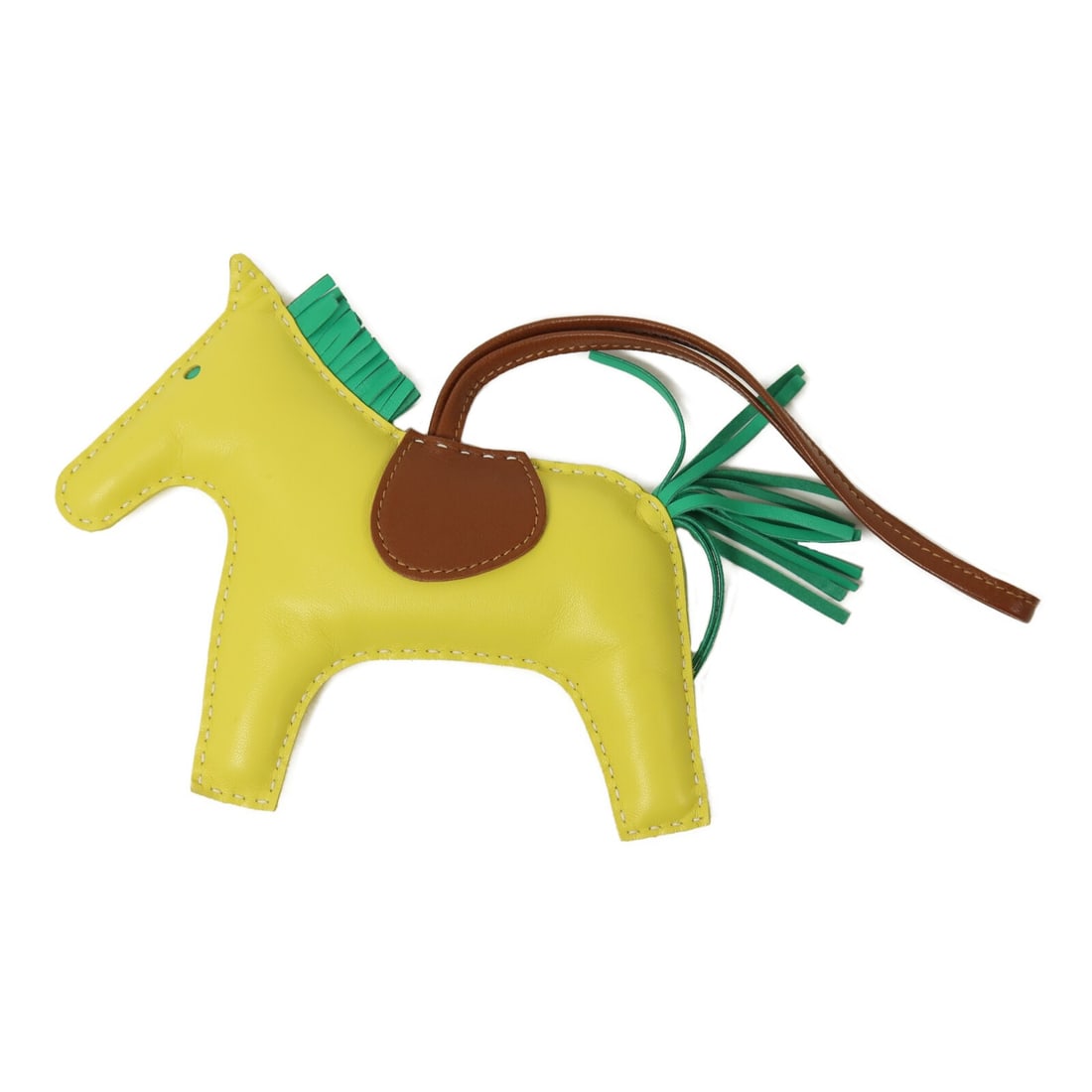 Hermes Rodeo GM lambskin charm in Lime Mint Gold (1 of 6)