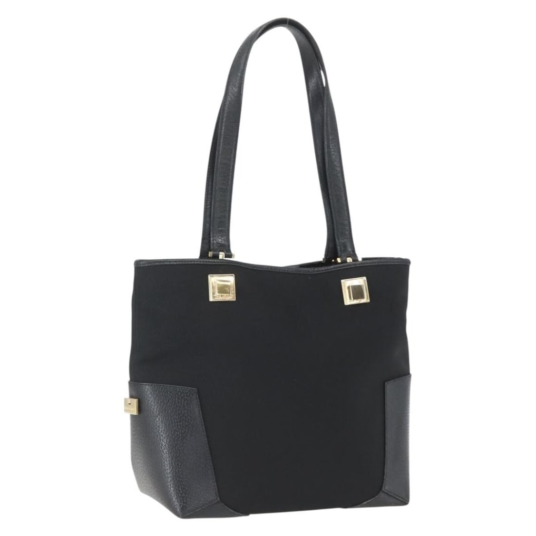 Salvatore Ferragamo Vintage Black Nylon Handbag: Salvatore Ferragamo Vintage Black Nylon Handbag Vintage Salvatore Ferragamo female bag in black nylon, made in Italy. It is described as being in good overall condition, with noted surface deformation