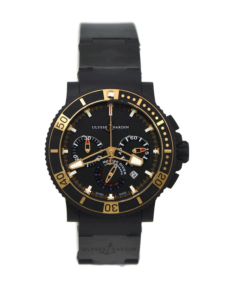 Ulysse Nardin Diver Black Sea 46mm Automatic Watch with Box and Papers: Ulysse Nardin Diver Black Sea 46mm Automatic Watch with Box and Papers Experience the elegance of the Ulysse Nardin Diver Black Sea watch, a stunning timepiece designed for the adventurous spirit. Thi